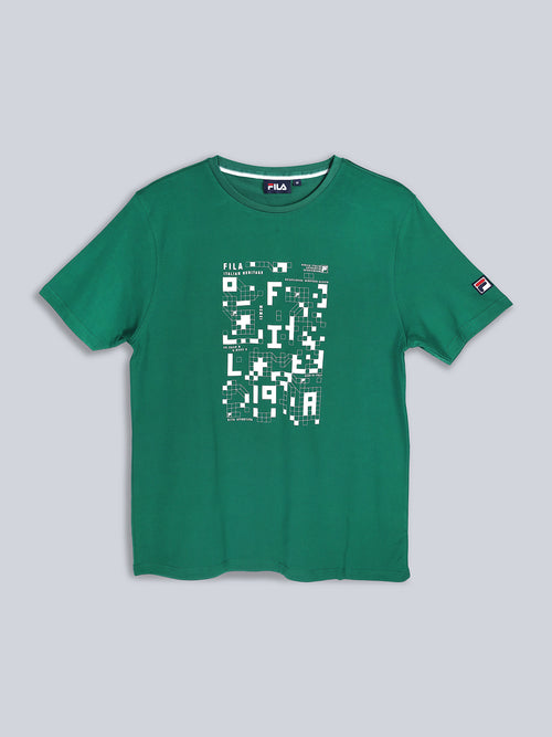 Fila Unisex Green T-Shirt Comfort Fit