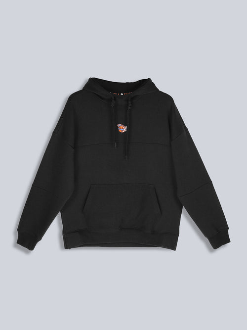 Fila Unisex Black Hoodie Loose Fit