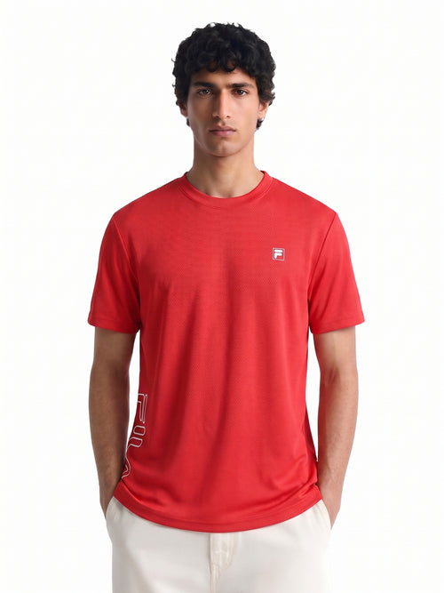 Fila Men Red Picco Tee Knitted Tee Shirt