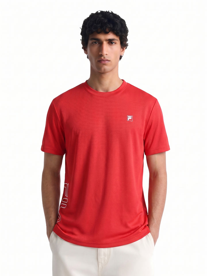 Fila Men Red Picco Tee Knitted Tee Shirt