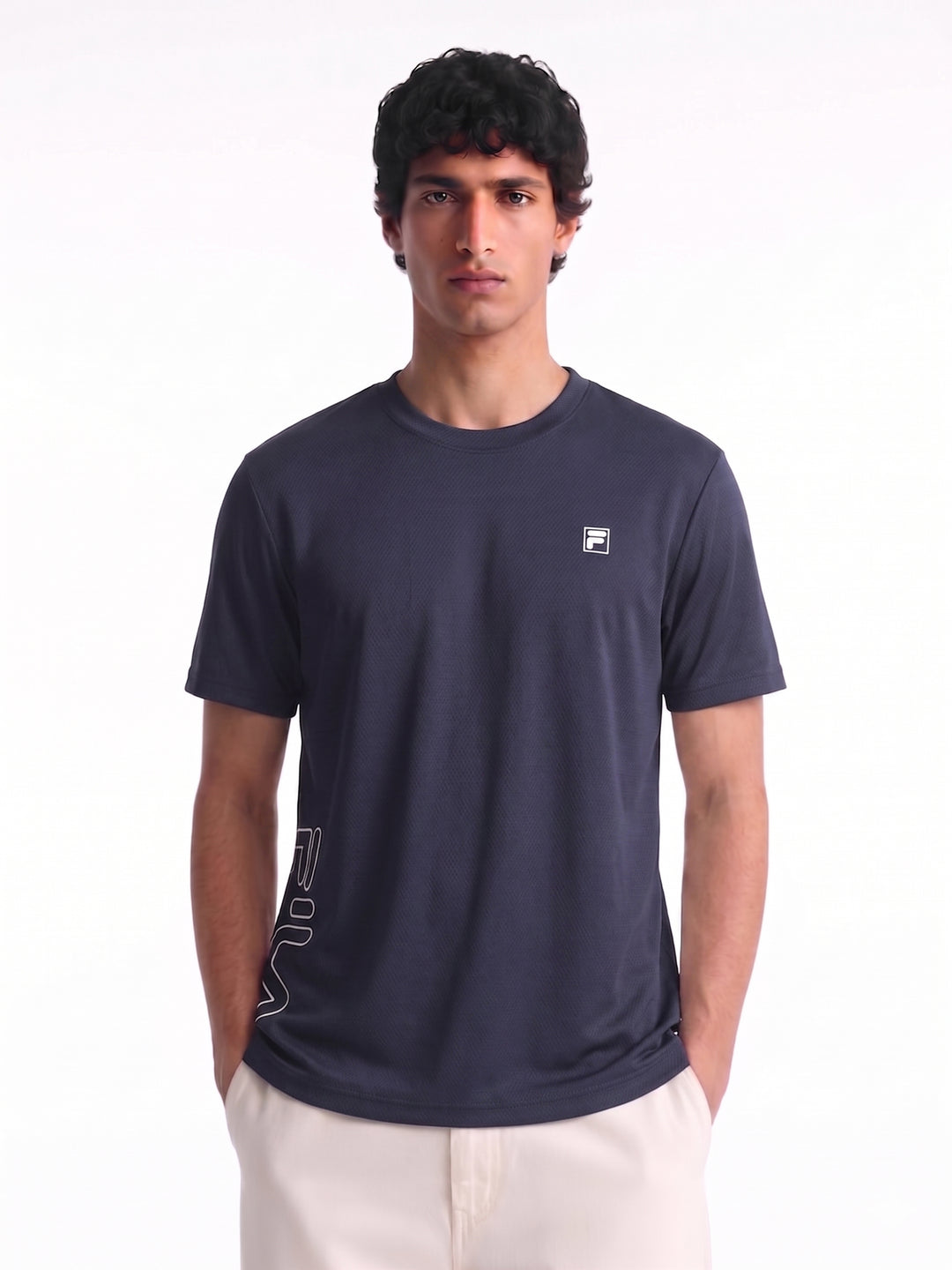Fila Men Navy Picco Tee Knitted Tee Shirt