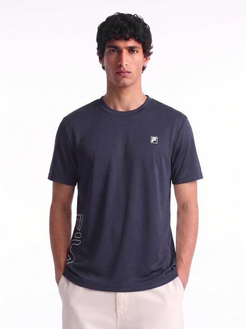 Fila Men Navy Picco Tee Knitted Tee Shirt