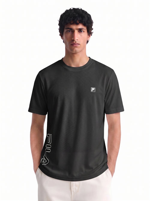 Fila Men Black Picco Tee Knitted Tee Shirt