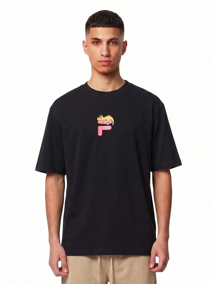 Fila Men Black Dinno Knitted Tee Shirt