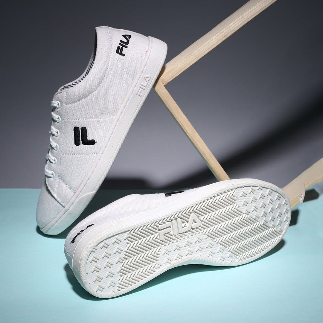 Fila White Eziota Men Canvas Sneakers