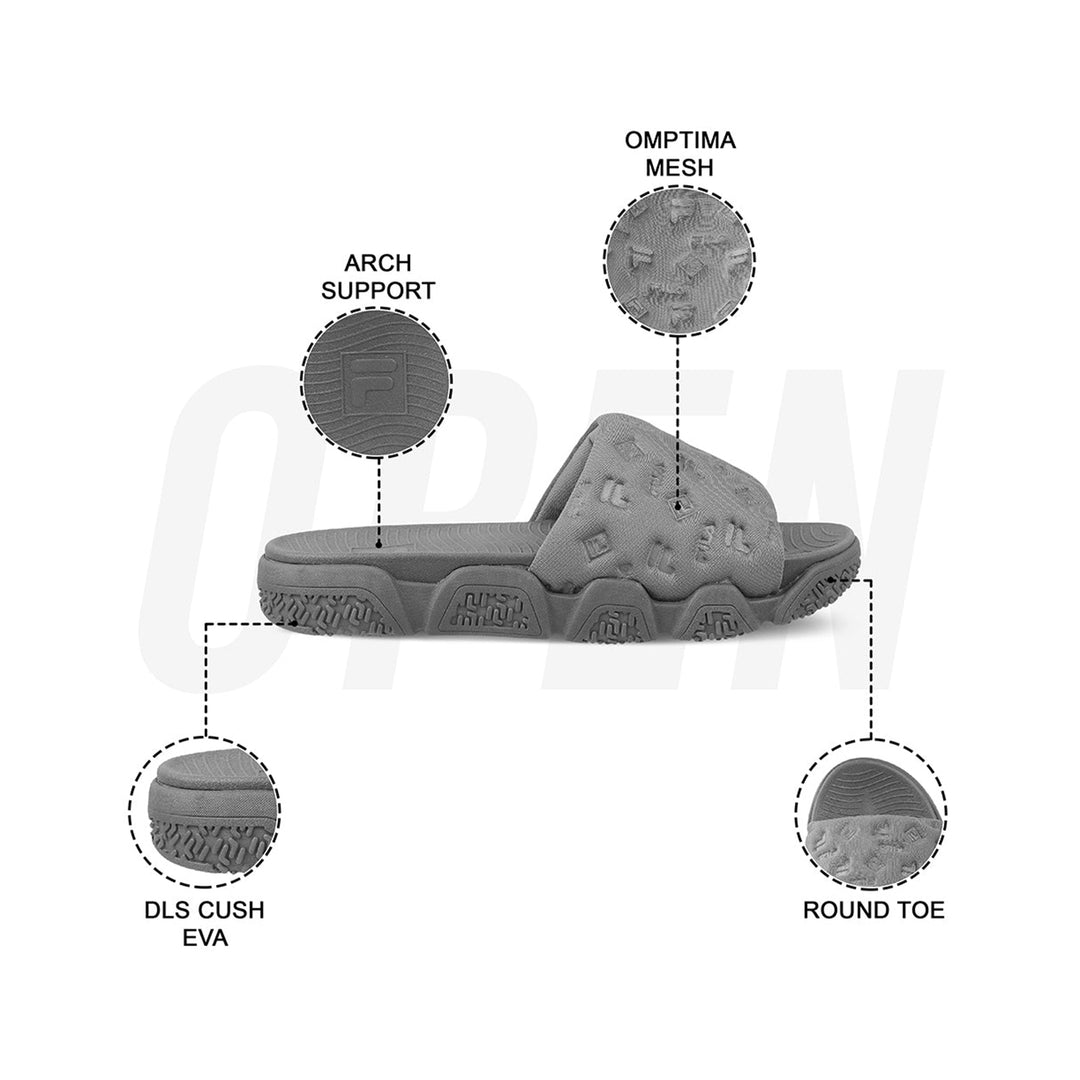 Fila Unisex Candor Grey Sliders