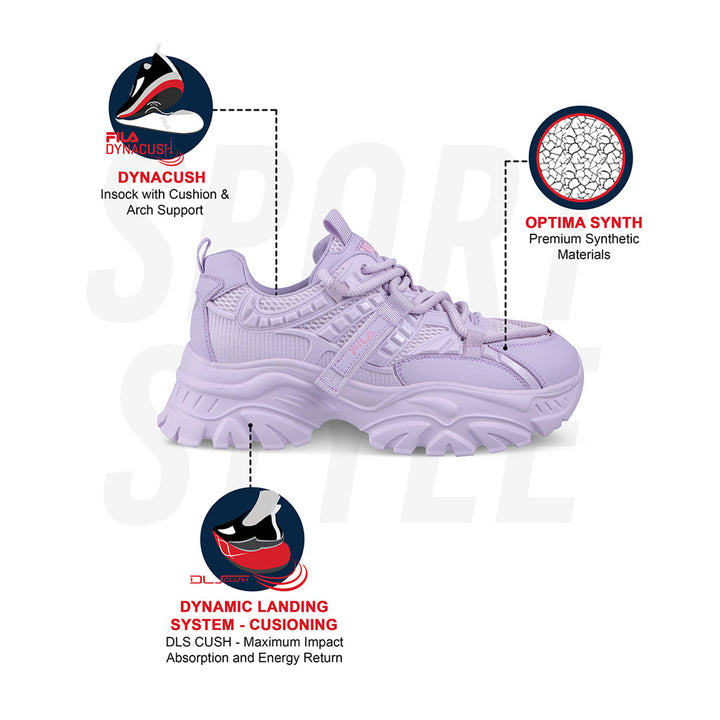 Fila Womens Envi Victori Lavender Sneakers