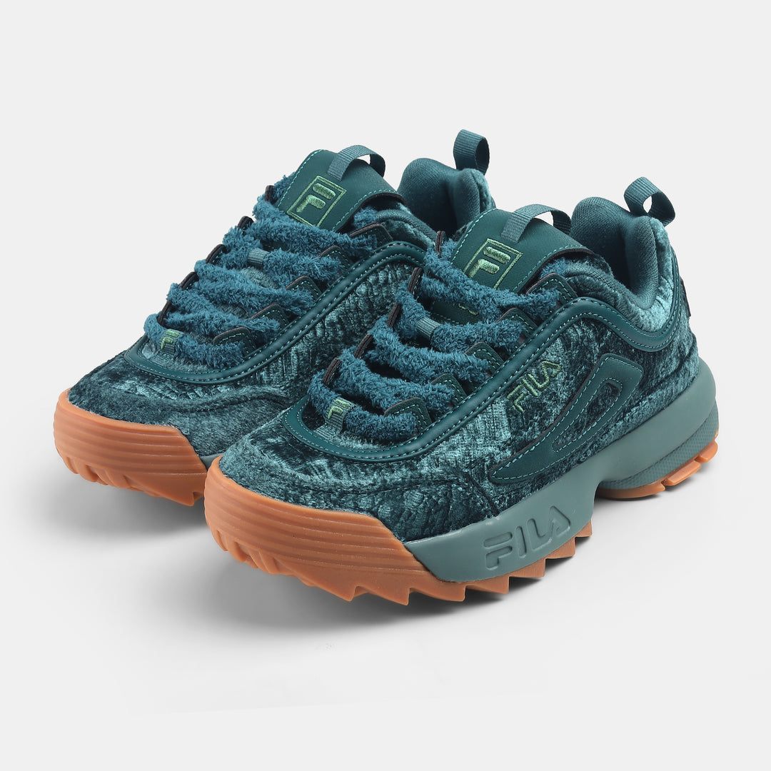 Fila Women Teal Disruptor 2 Velvet Shoes