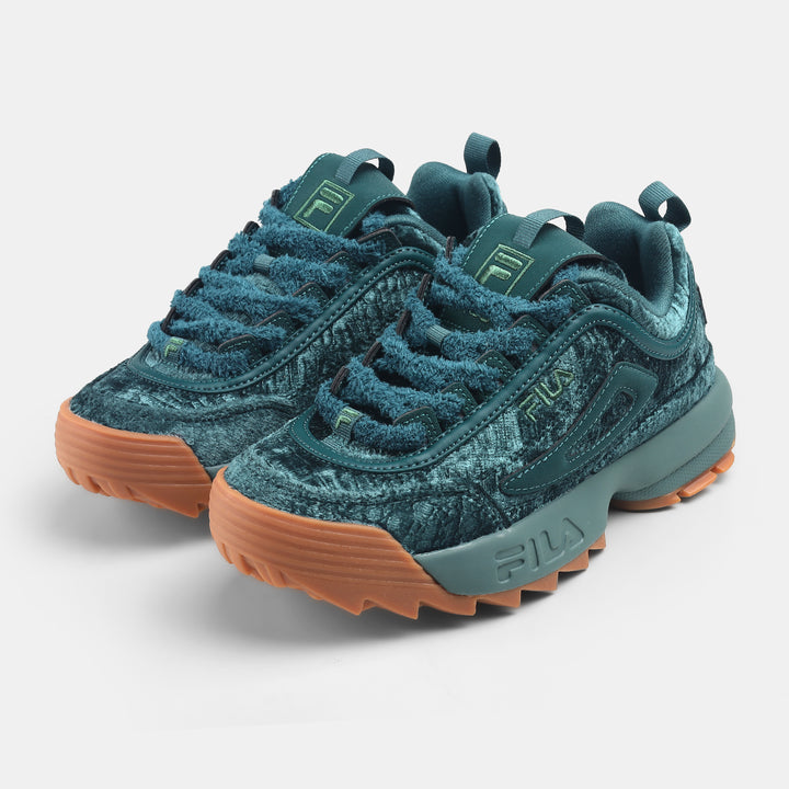Fila Women Teal Disruptor 2 Velvet Shoes