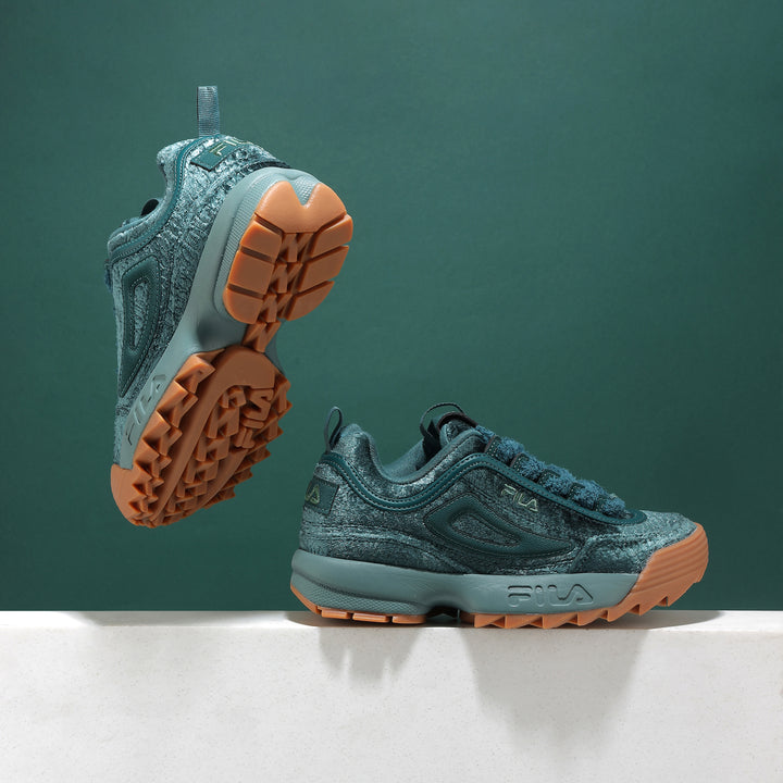 Fila Women Teal Disruptor 2 Velvet Shoes