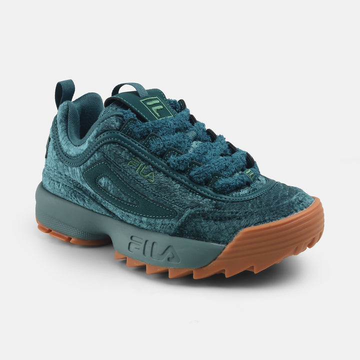 Fila Women Teal Disruptor 2 Velvet Shoes