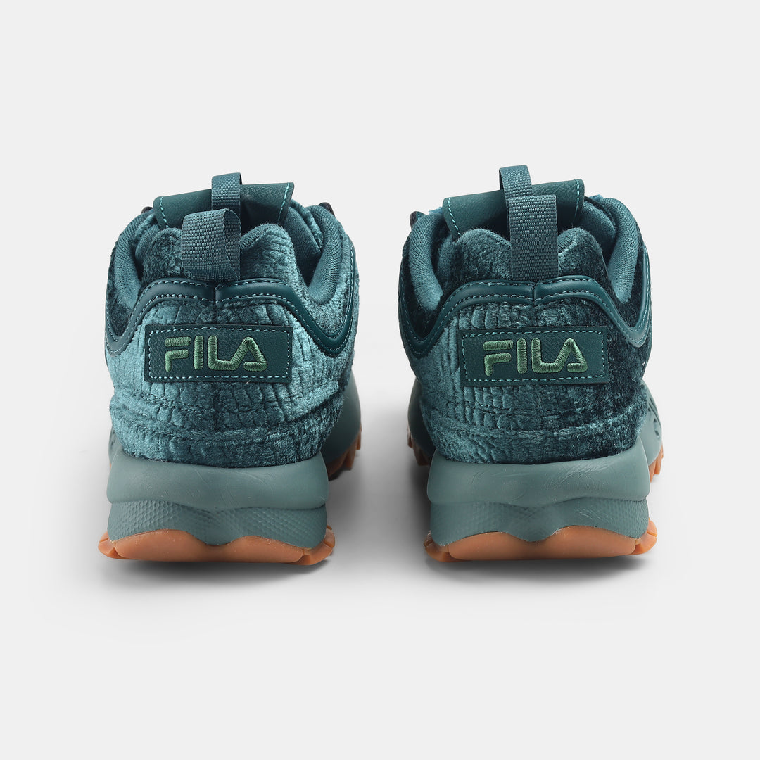 Fila Women Teal Disruptor 2 Velvet Shoes