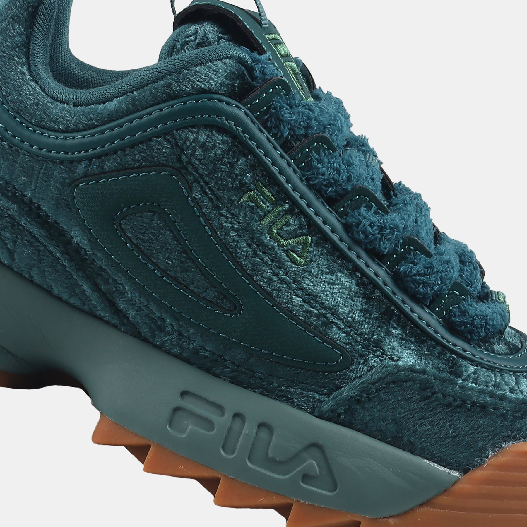 Fila Women Teal Disruptor Velvet Shoes - Main Image