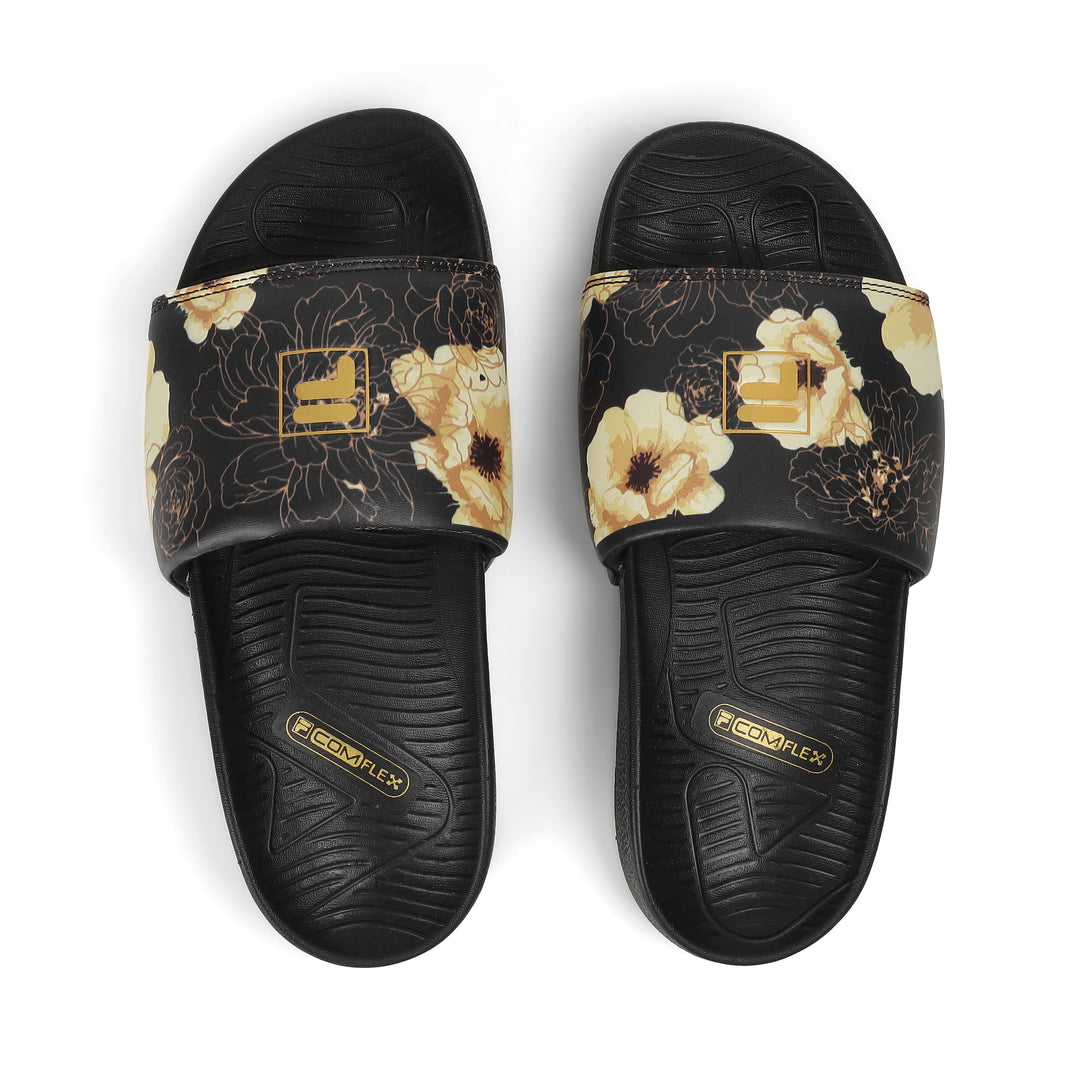 Fila Women Black-Yellow Senna Slides