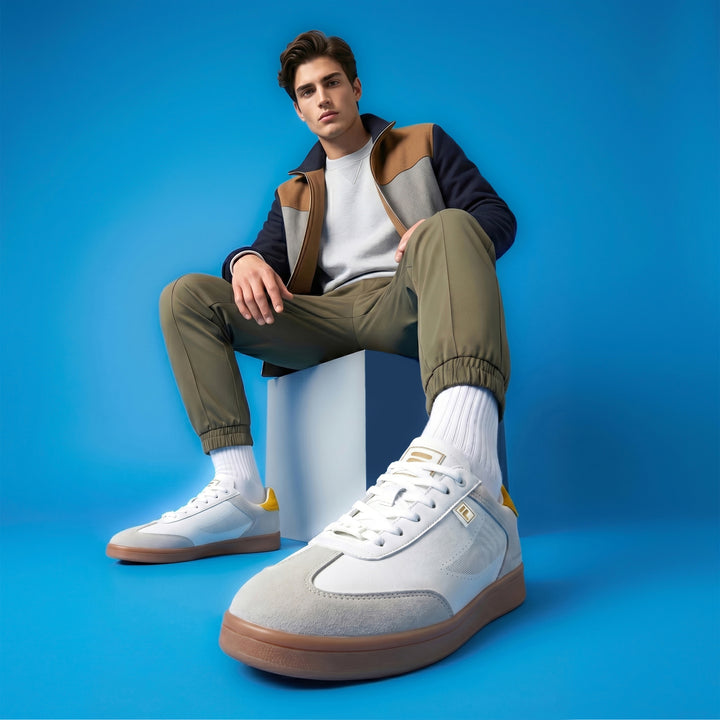Fila Men White - Yellow Asher Suede Shoes