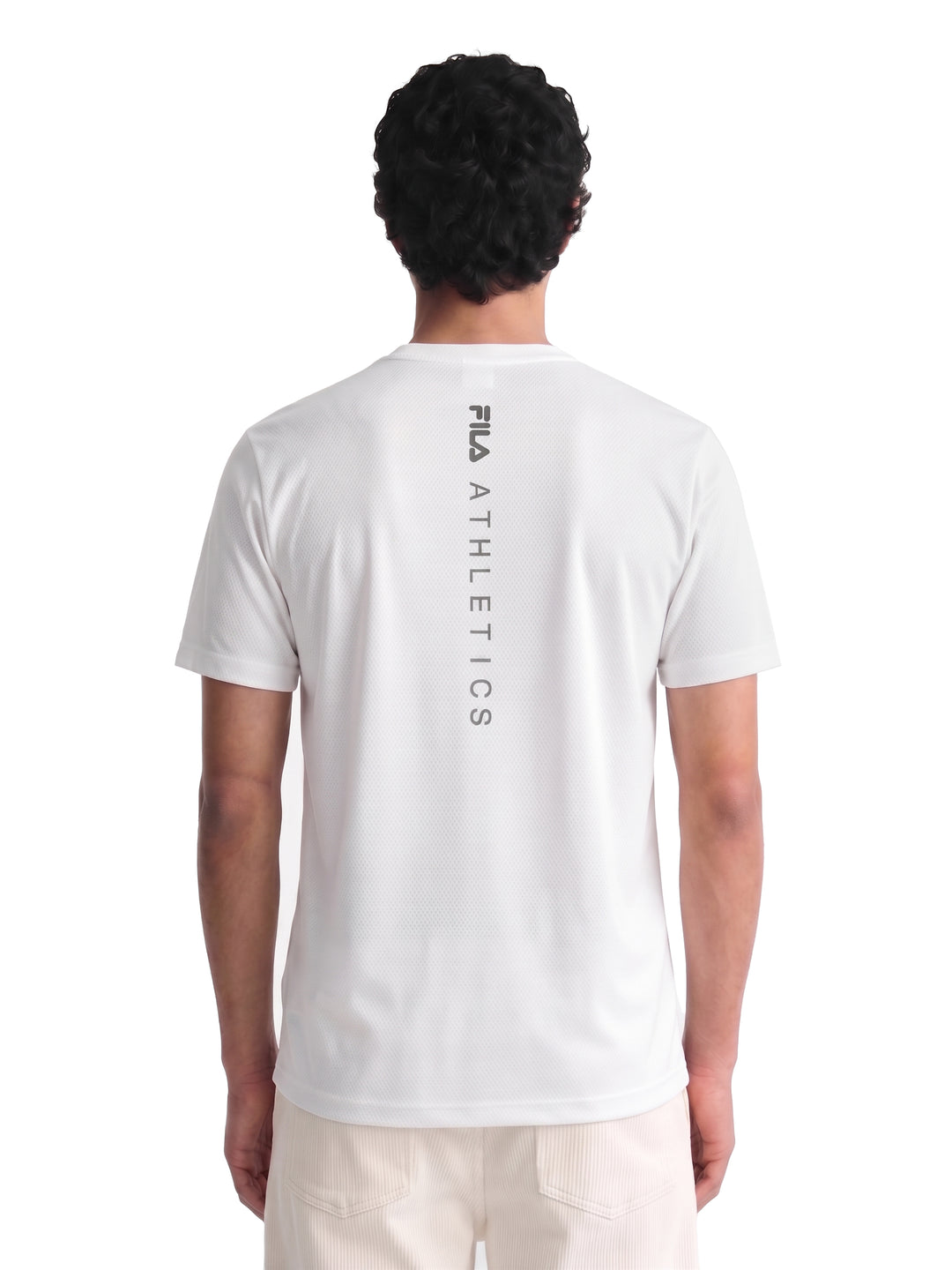 Fila Men White Picco Tee Knitted Tee Shirt