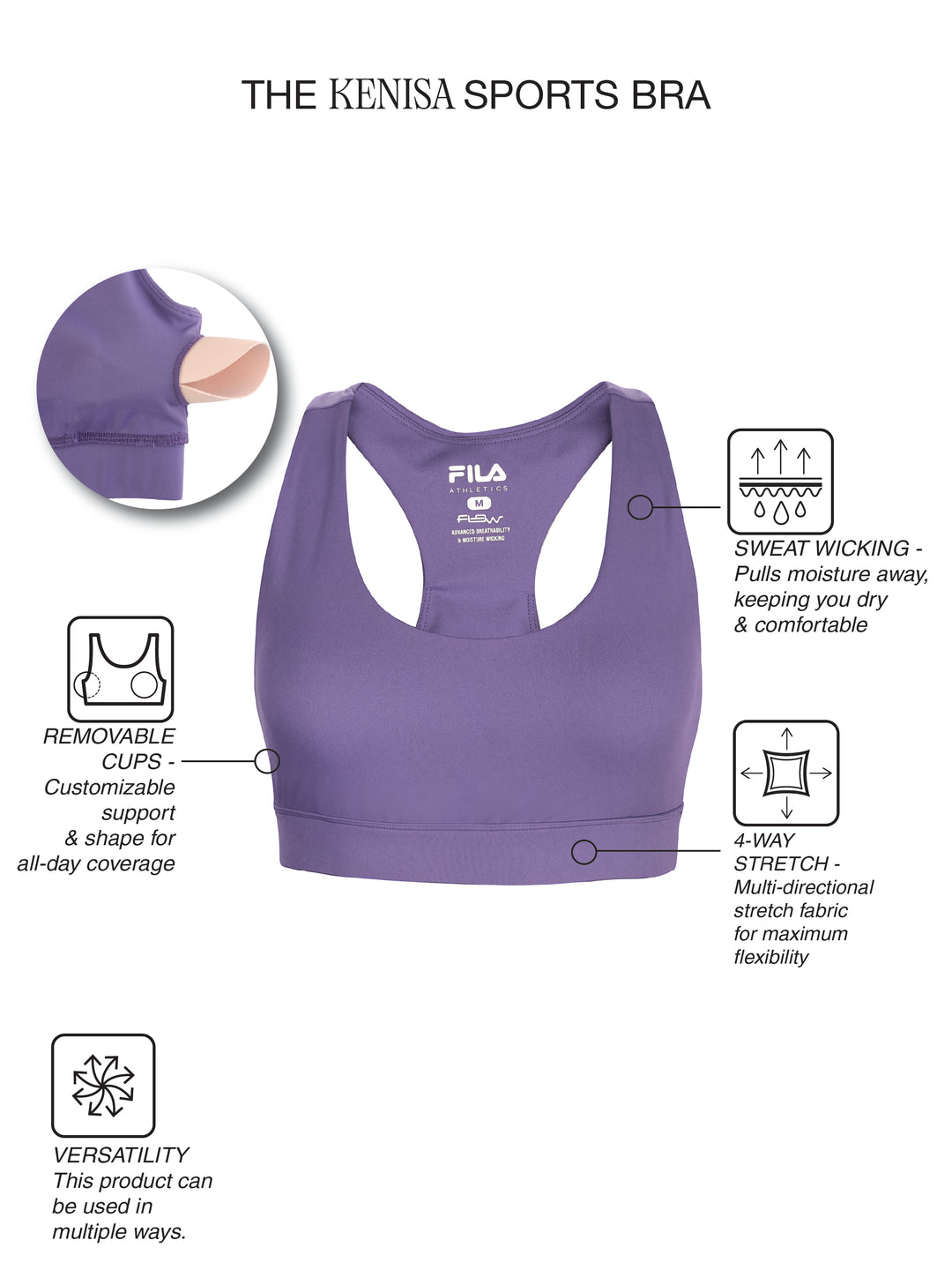 Fila Women Grape Kenisa Sports Bra