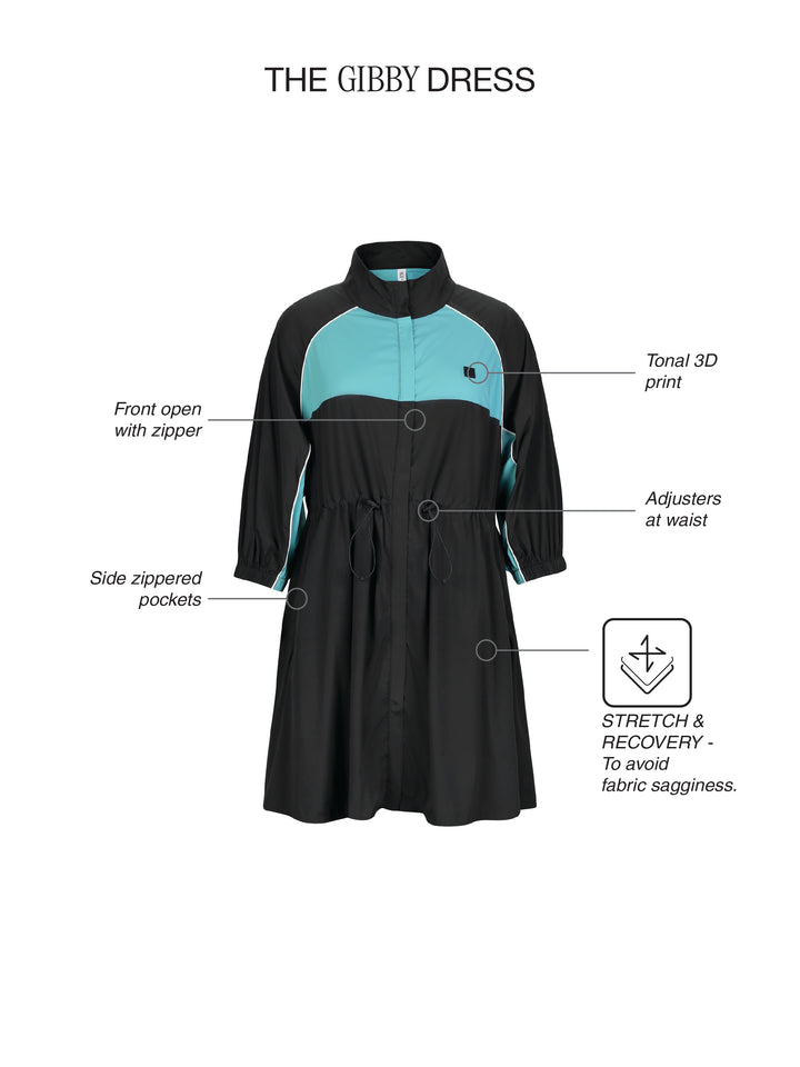 Fila Women Black-Turquoise Gibby Dress