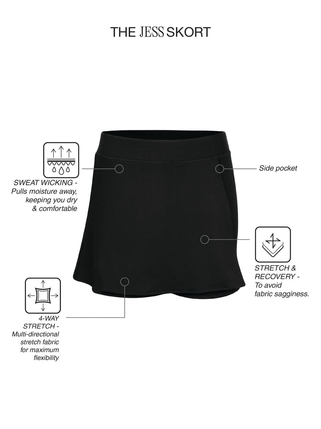 Fila Women Black Jess Skort