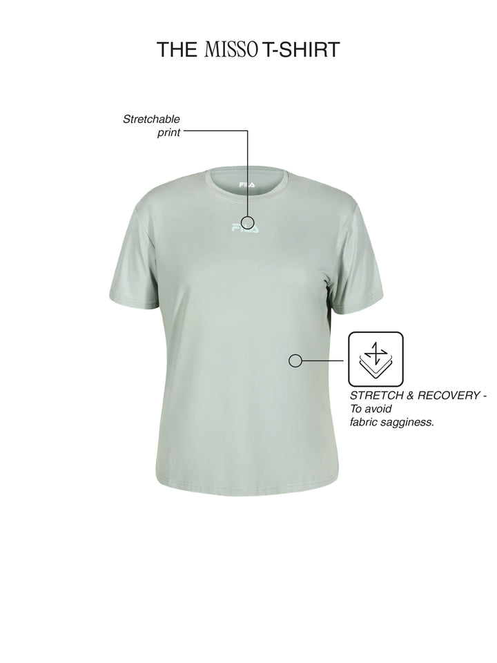 Fila Women Seagreen Misso Knitted Tee