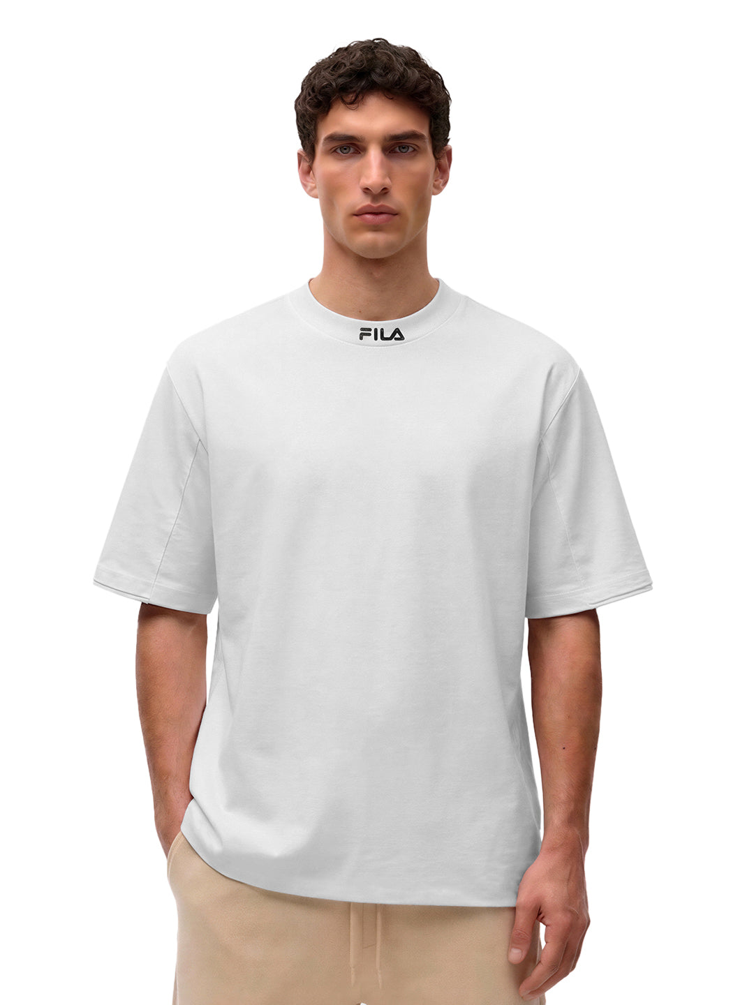 Fila Men White Gamen Knitted Tee Shirt