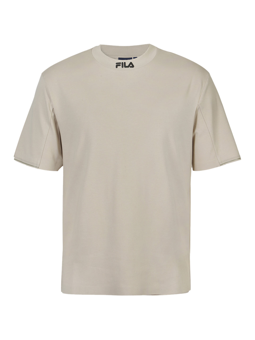 Fila Men Beige Gamen Knitted Tee Shirt