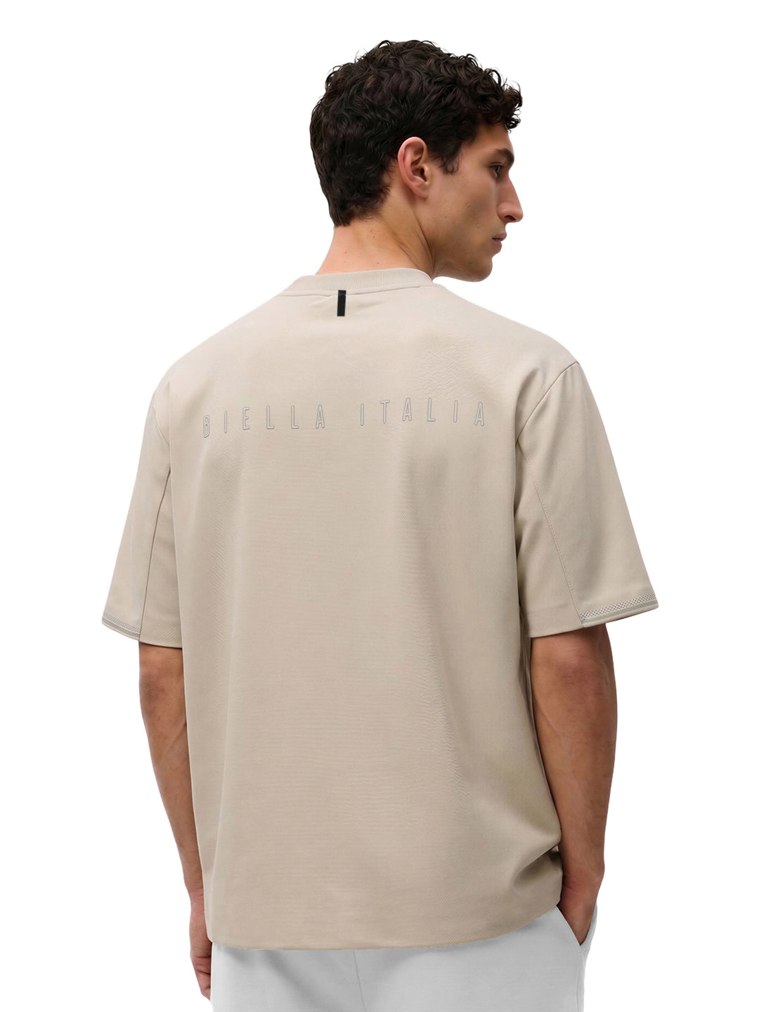 Fila Men Beige Gamen Knitted Tee Shirt