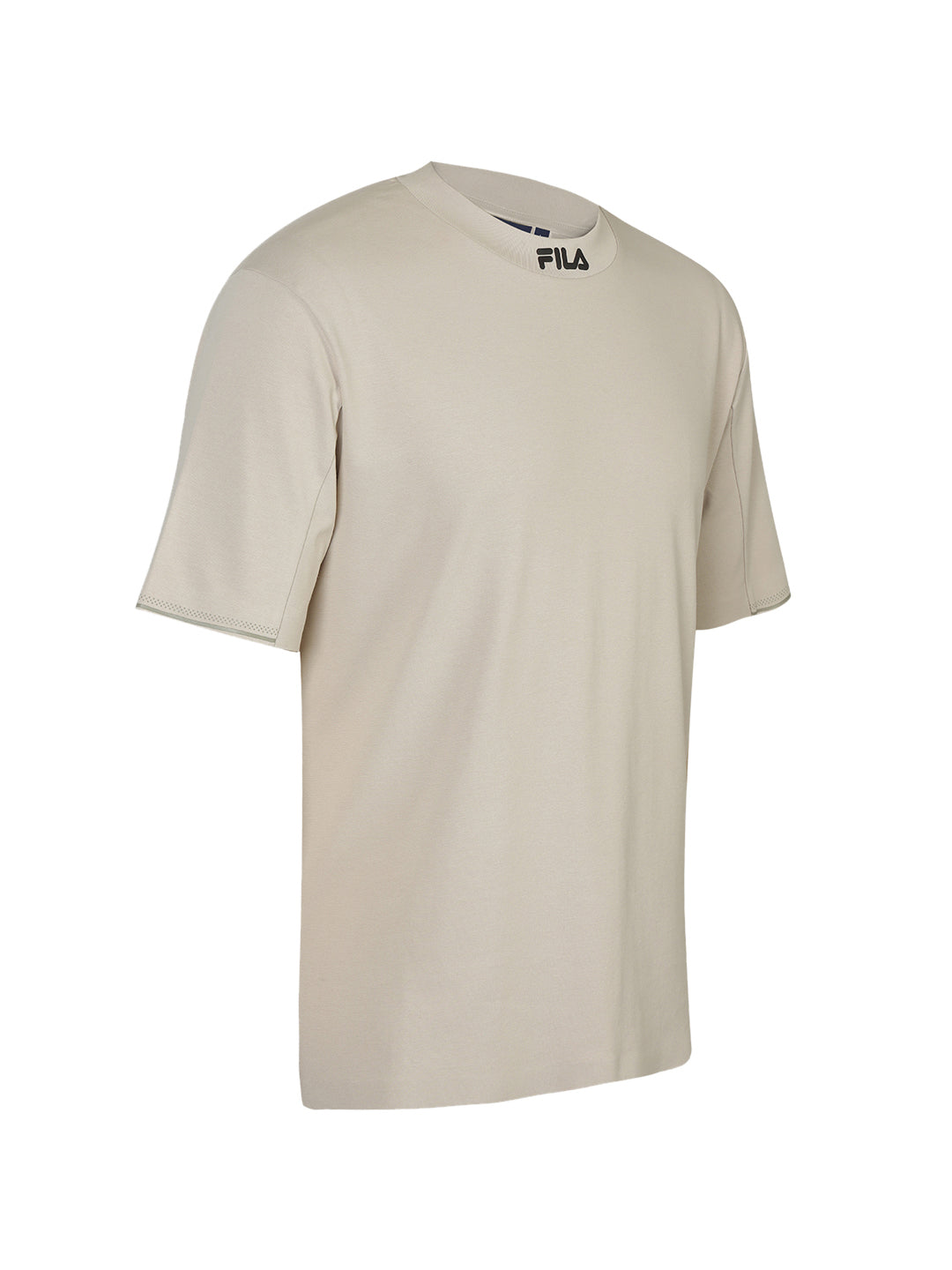 Fila Men Beige Gamen Knitted Tee Shirt