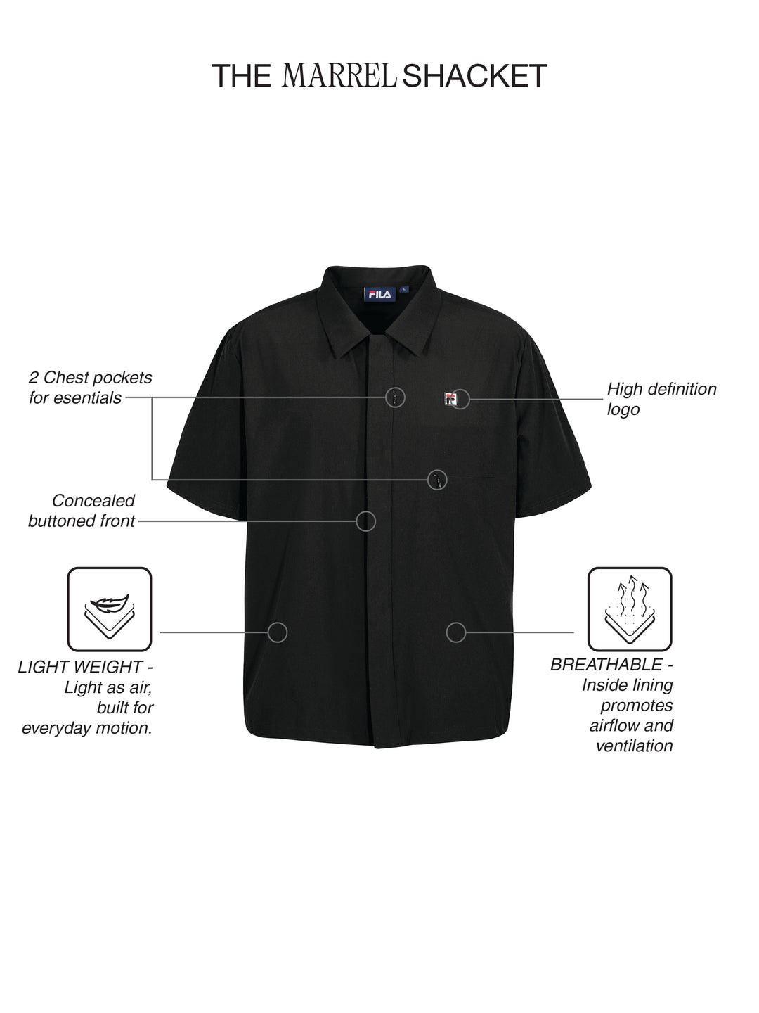 Fila Men Black Marrel Shirt