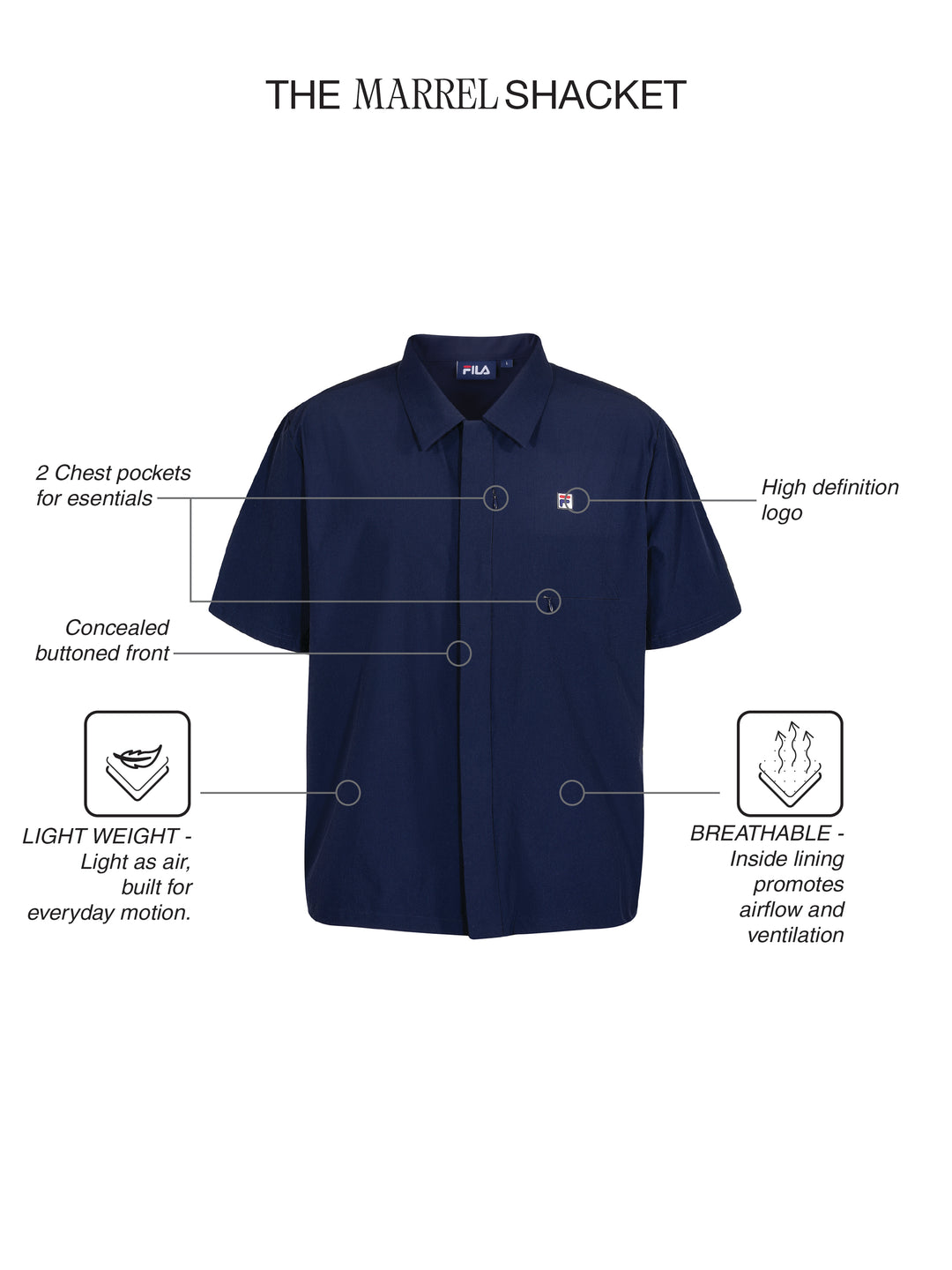 Fila Men Navy Marrel Shirt