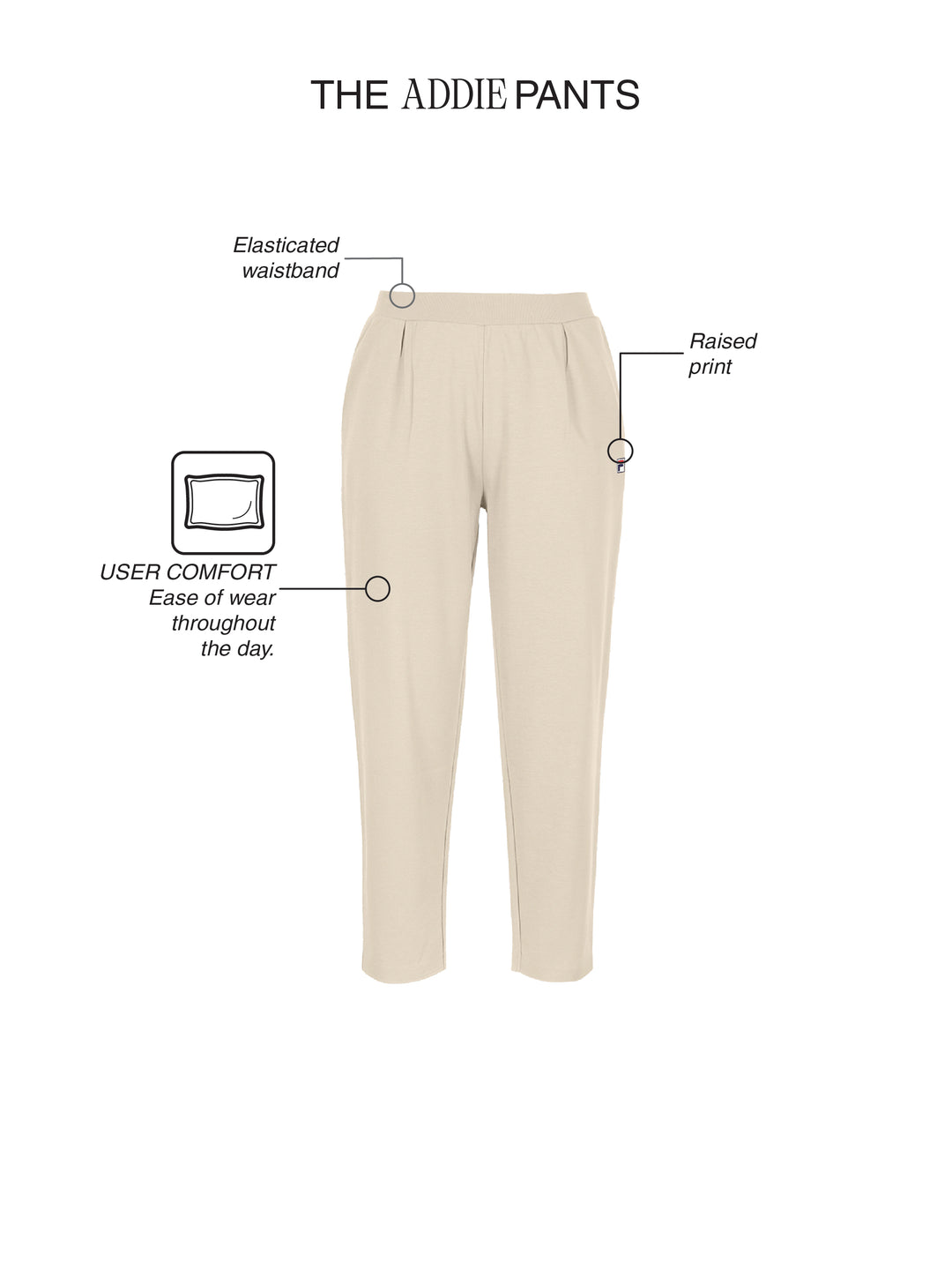 Fila Women Beige Addie Knitted Pants