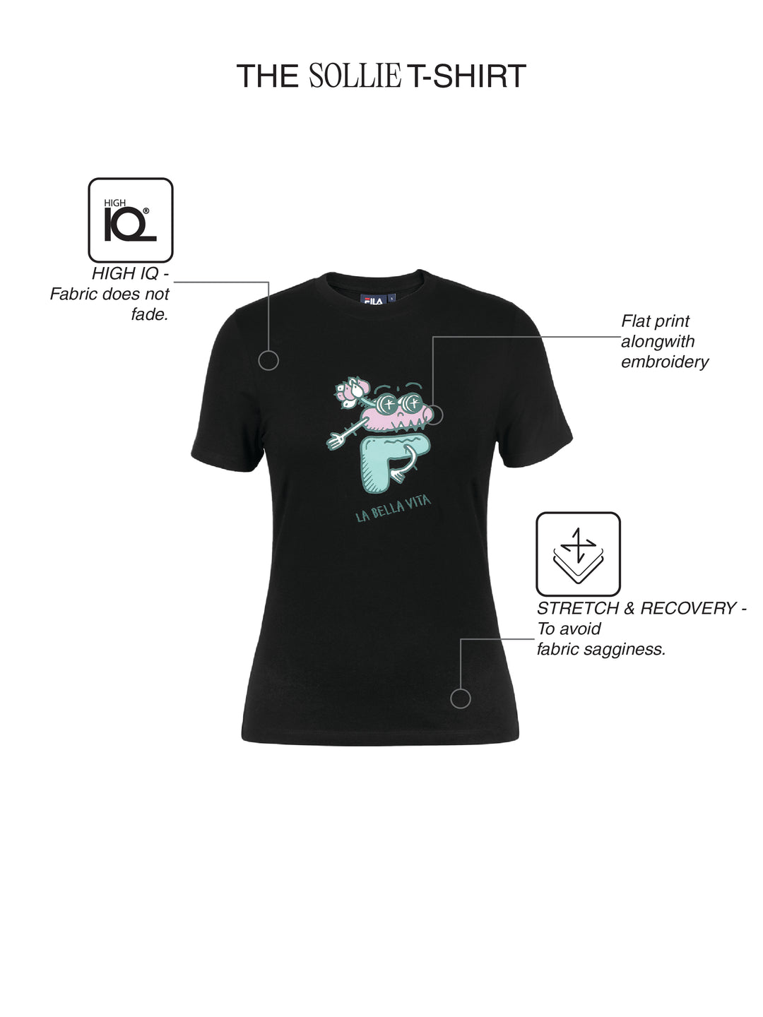 Fila Women Black Sollie Knitted Tee