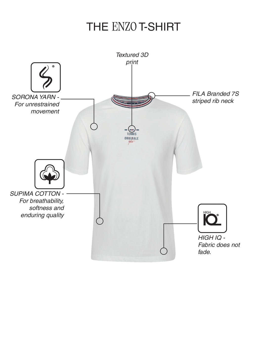 Fila Men White Enzo Knitted Tee Shirt