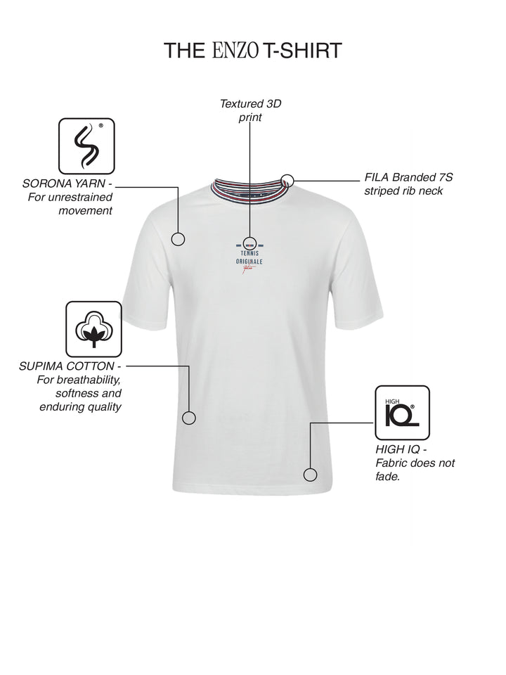 Fila Men White Enzo Knitted Tee Shirt