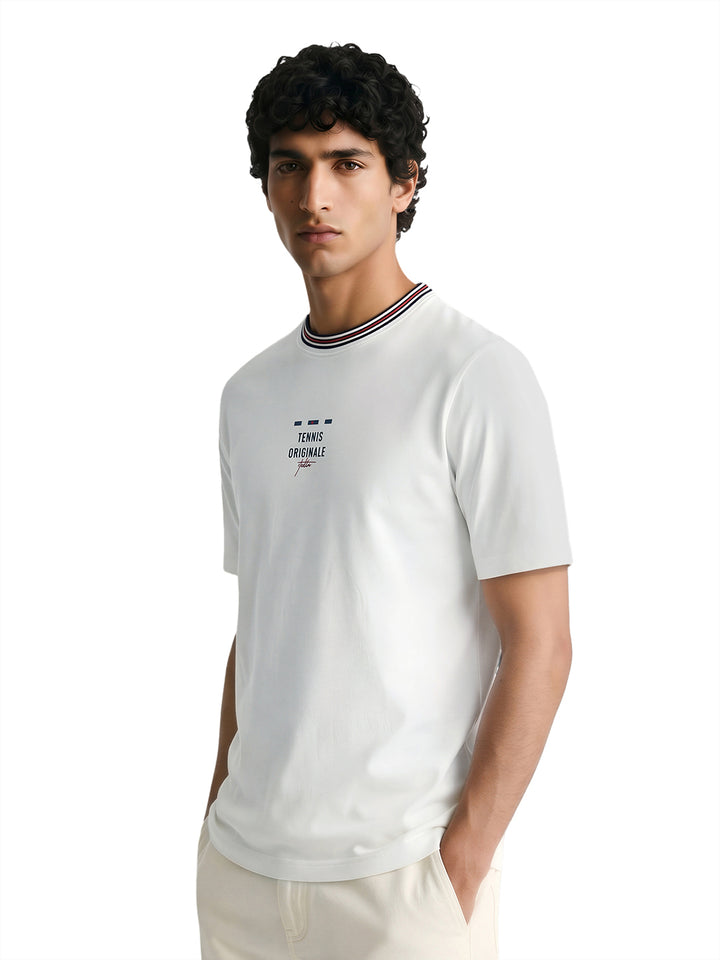 Fila Men White Enzo Knitted Tee Shirt