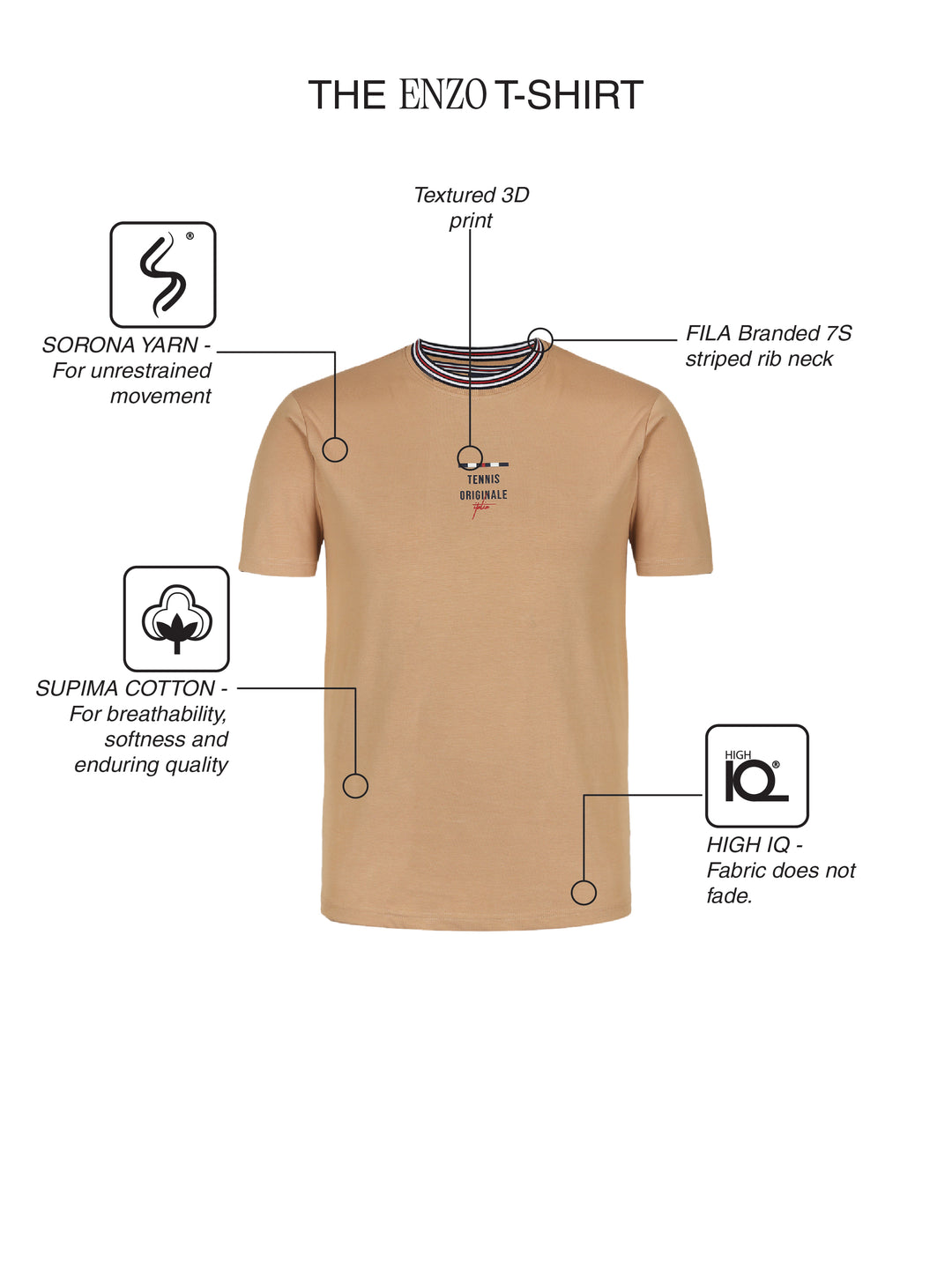 Fila Men Beige Enzo Knitted Tee Shirt