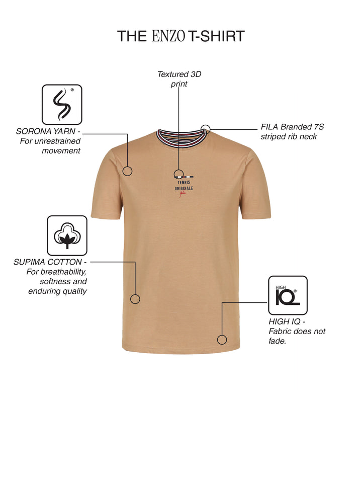 Fila Men Beige Enzo Knitted Tee Shirt