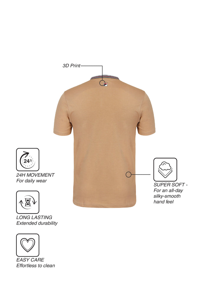Fila Men Beige Enzo Knitted Tee Shirt