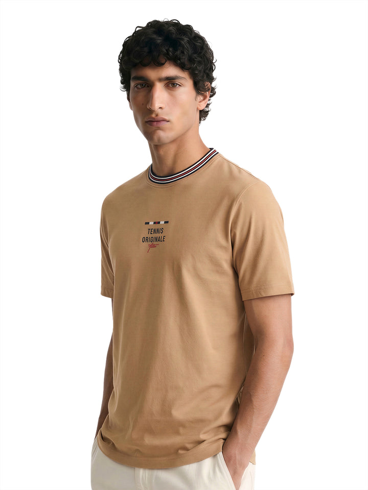 Fila Men Beige Enzo Knitted Tee Shirt