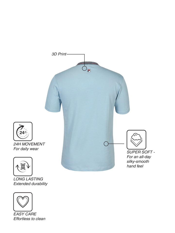 Fila Men Sky Blue Enzo Knitted Tee Shirt