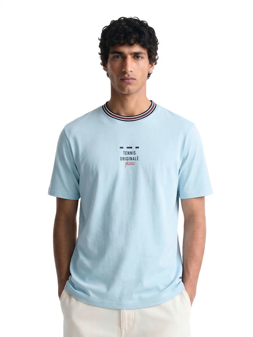 Fila Men Sky Blue Enzo Knitted Tee Shirt