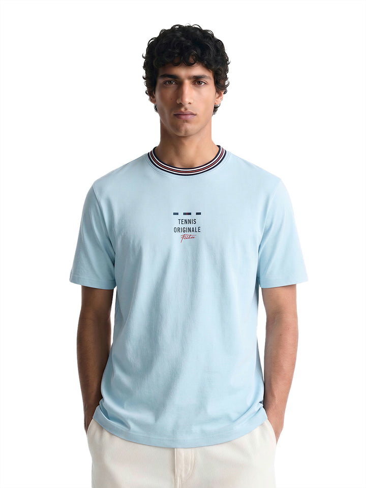 Fila Men Sky Blue Enzo Knitted Tee Shirt