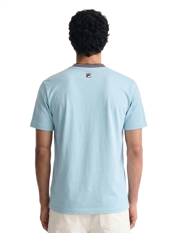 Fila Men Sky Blue Enzo Knitted Tee Shirt