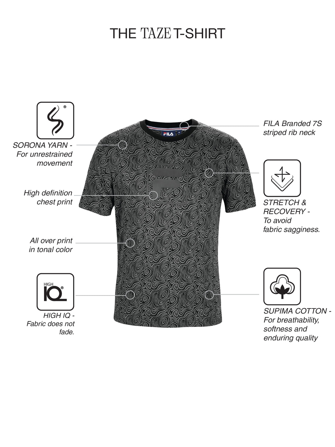 Fila Men Black Taze T-Shirt