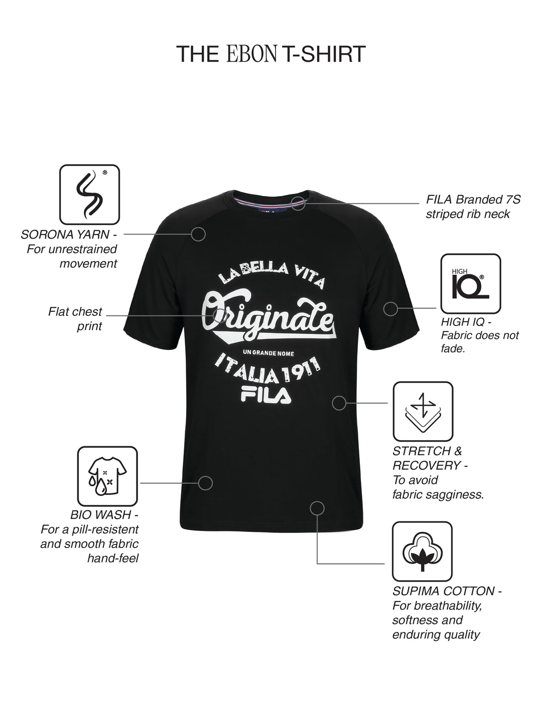 Fila Men Black Ebon T-Shirt