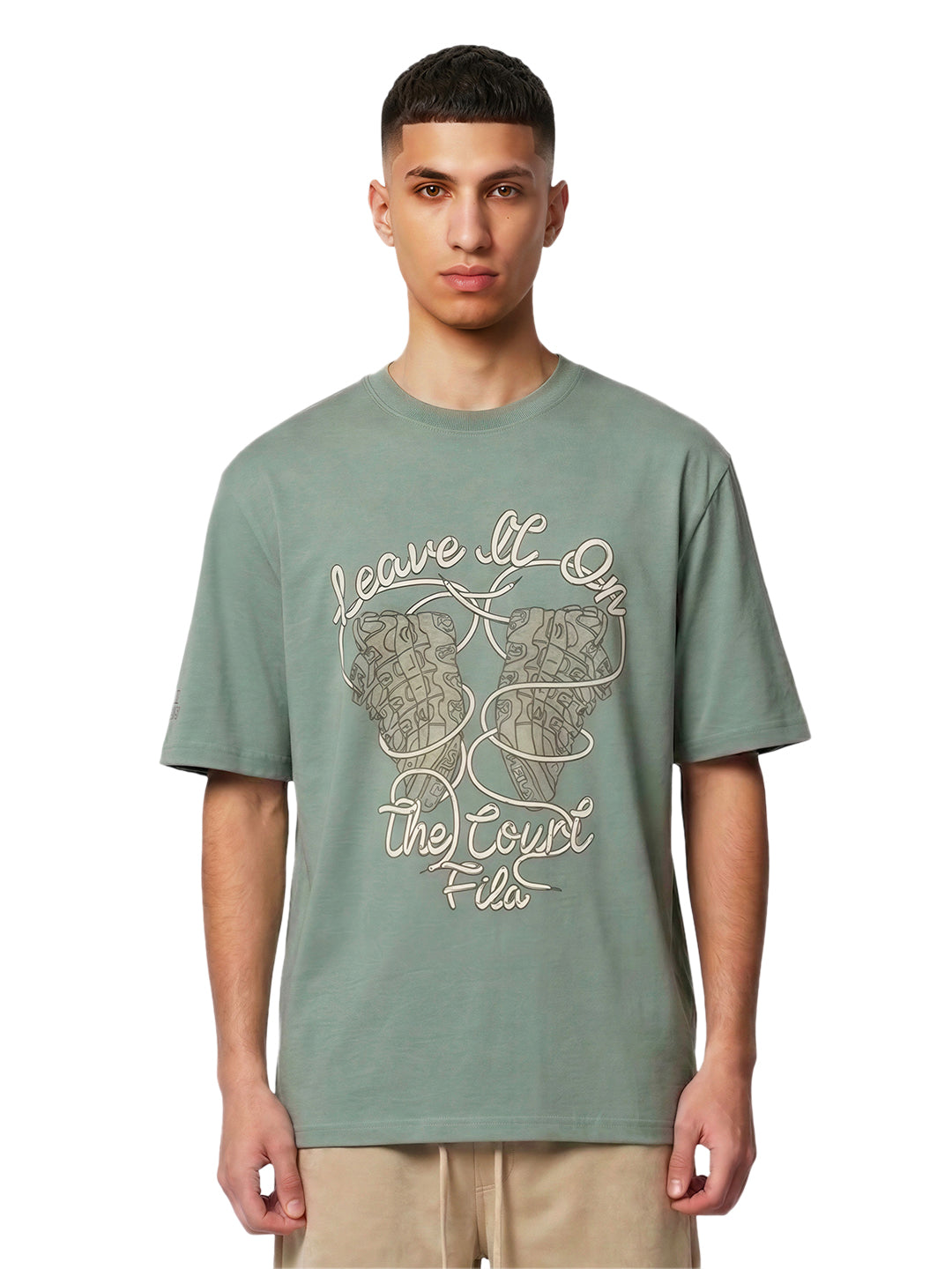 Fila Men Iceberg Green Leave It Knitted Tee Shirt