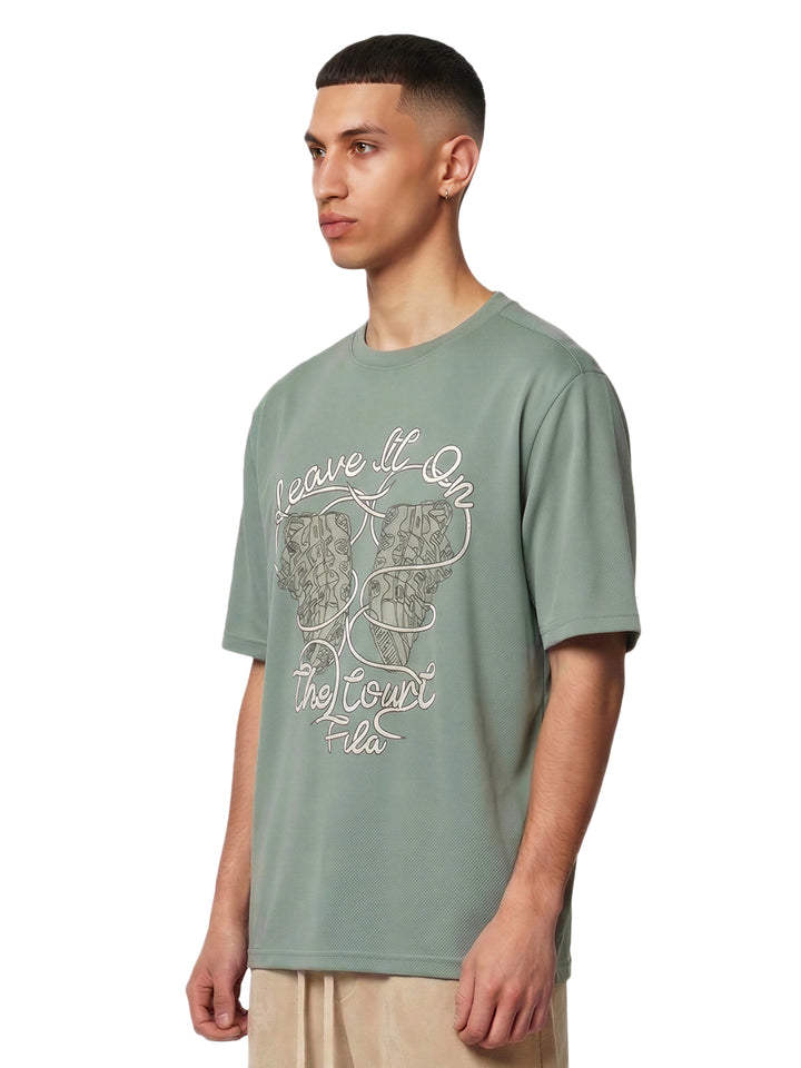 Fila Men Iceberg Green Leave It Knitted Tee Shirt