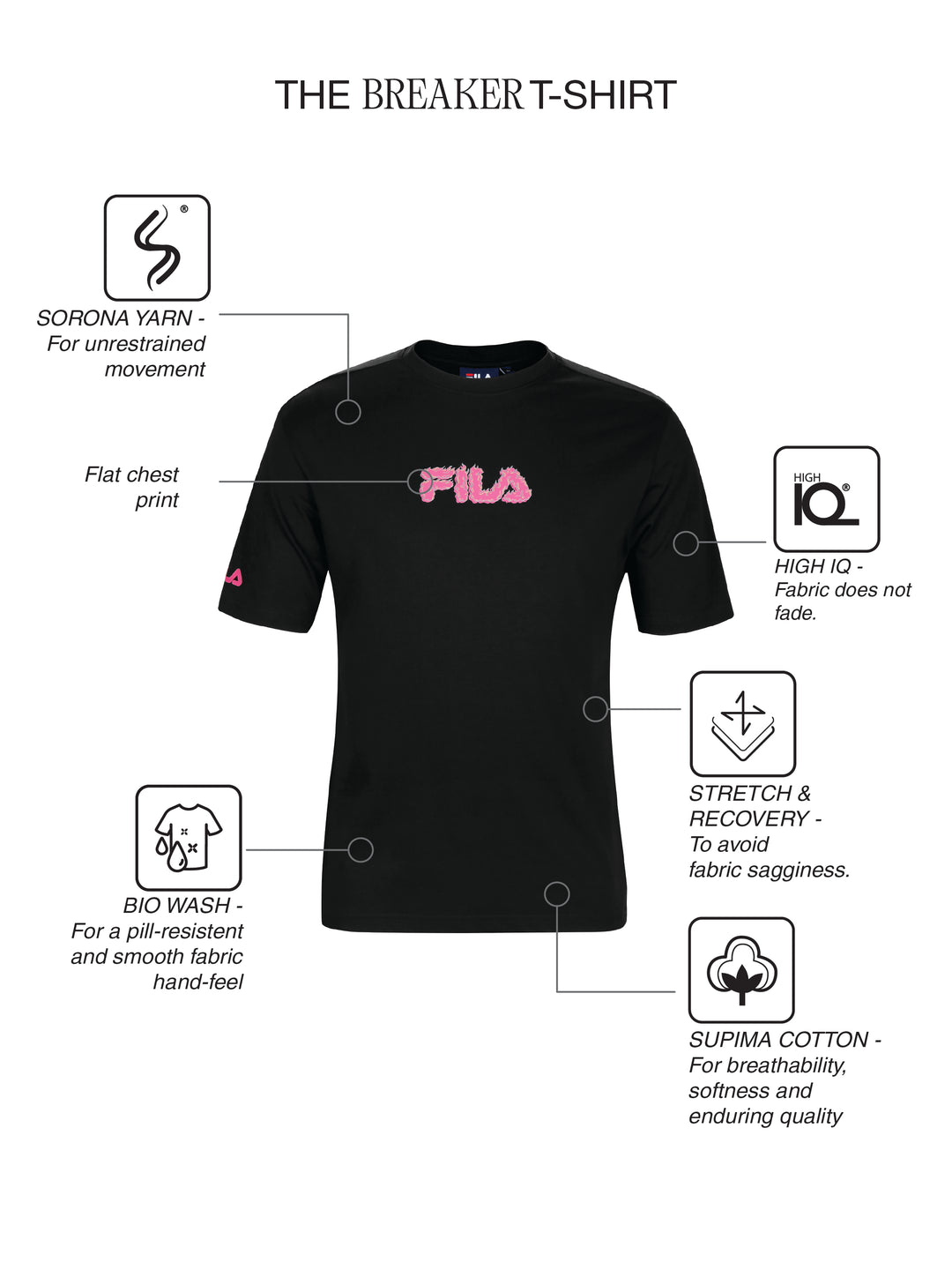 Fila Men Black Breaker T-Shirt