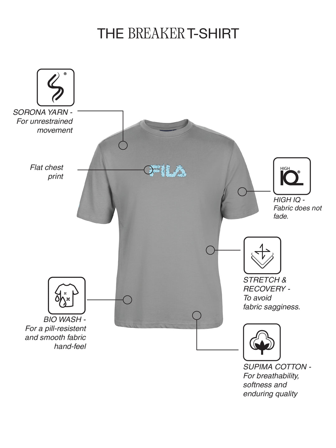 Fila Men Quietgrey Breaker T-Shirt