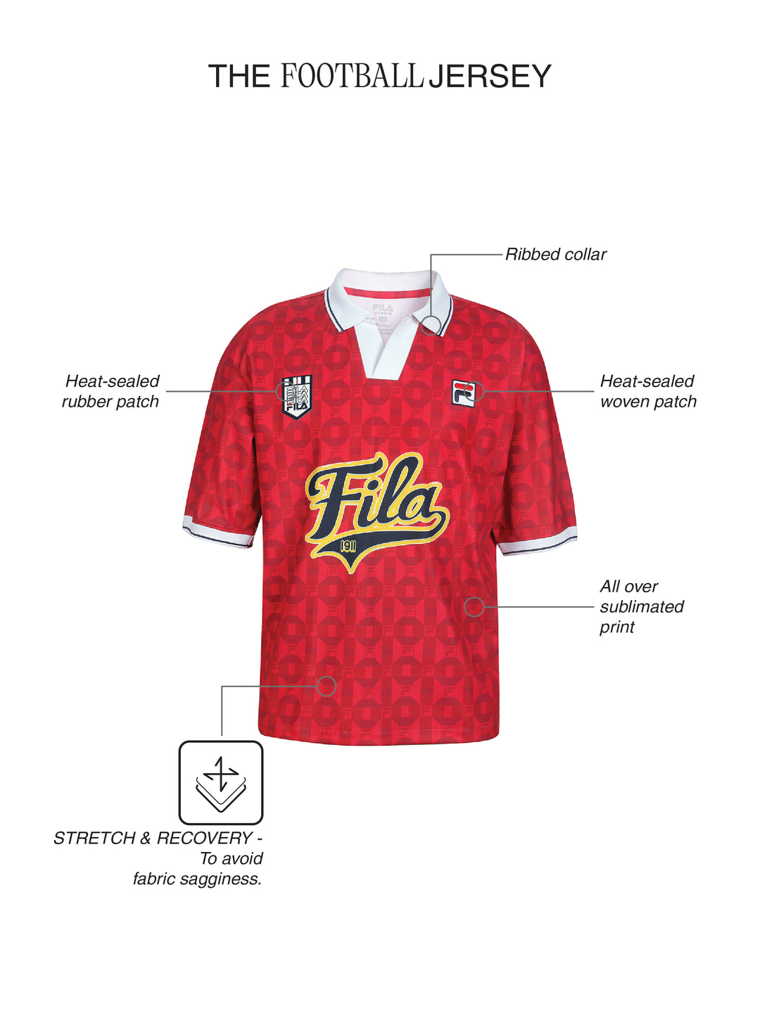 Fila Unisex Red Soccer Jersey